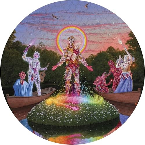 Pomegranate Circular 500Piece Jigsaw Puzzle for Adults Adrian Coxs The Birth of Spirit Gardener Circular Puzzle Matte Finish Snug Fit - Image 5