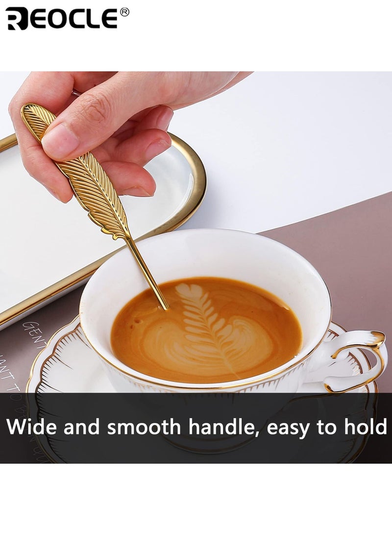 REOCLE 10PCS Stainless Steel Mini Demitasse Espresso Coffee Spoons and Forks Set with Durable Rust - Resistant Material & Smooth Polished Surface & Compact Size for Fruit Cake Cheese Desserts Stirring Daily Use Home Kitchen Cafe for Men Women - Image 3