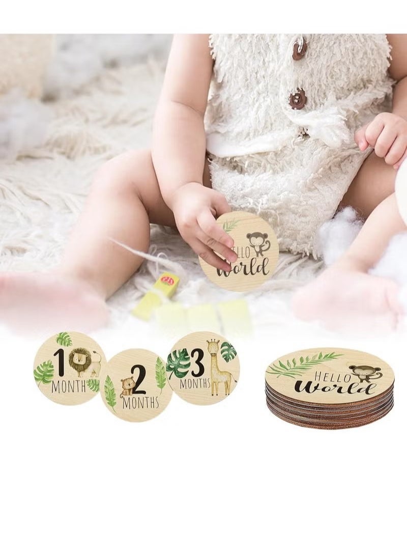 Gonice Milestone Cards, Milestone Discs, Double-Sided Carved Welcome Sign, 7 Pieces - Image 3