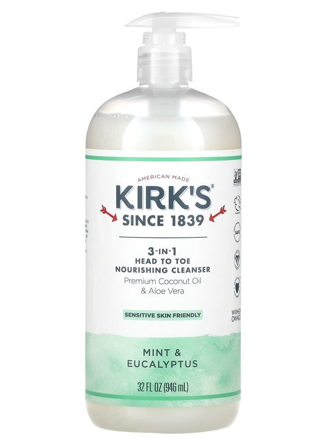 3-in-1 Head To Toe Nourishing Cleanser Mint & Eucalptus 32 fl oz (946 ml)