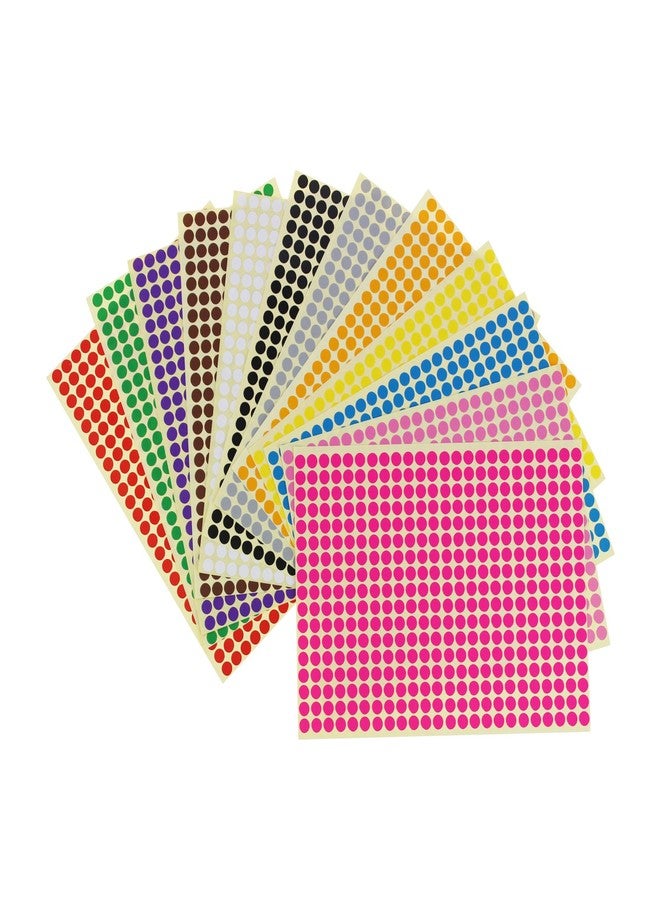 LJY 6mm Round Dot Stickers Color Coding Labels, 12 Different Assorted Colors, 36 Sheets, 14688 Dots in Total - Image 2
