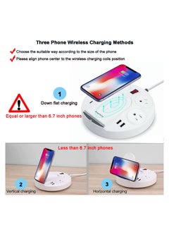 Generic 20W USB C PD Power Strip Surge Protector with Wireless Charging Tower, Travel-Friendly Design, 1 USB C, 2 USB A Ports, 4 AC Outlets for Phones and Laptops (UK Plug)  - Image 5