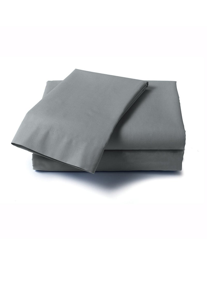 LuxHome Luxury Satin Line Bedsheet and Pillowcase Set – Hotel-Quality Breathable Cotton Bedding, Satin Finish, Soft and Luxurious – Flat Bedsheet 275x275cm with 2 Pillowcases 46x69cm, Sedona Sage - Image 1