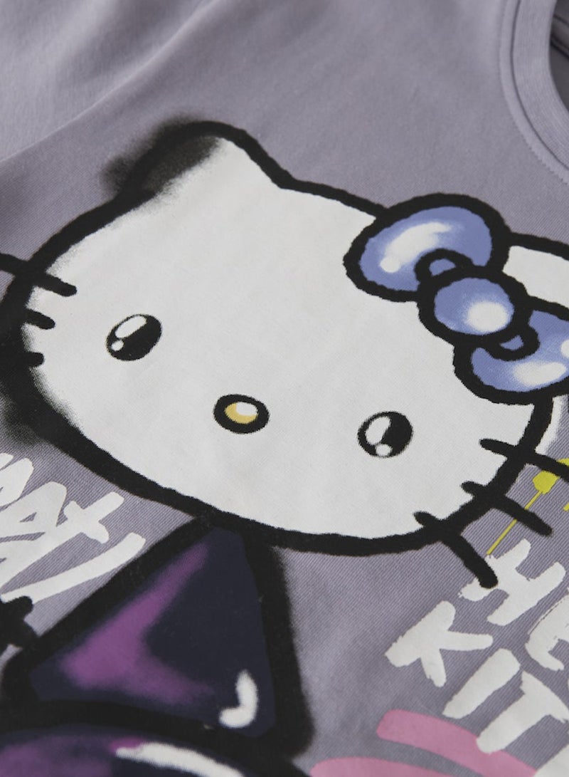 NAME IT Kids Hello Kitty Graphic Crew Neck T-Shirt - Image 5