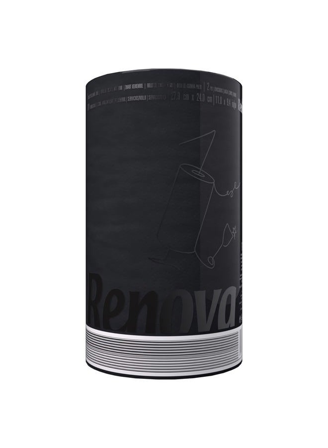 Black Paper Towel Jumbo Roll - 2 Ply, 120 Highly Absorbent Sheets - Achieve a Professional and Polished Image with Style- Unique and Different