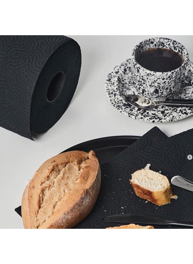 Black Paper Towel Jumbo Roll - 2 Ply, 120 Highly Absorbent Sheets - Achieve a Professional and Polished Image with Style- Unique and Different