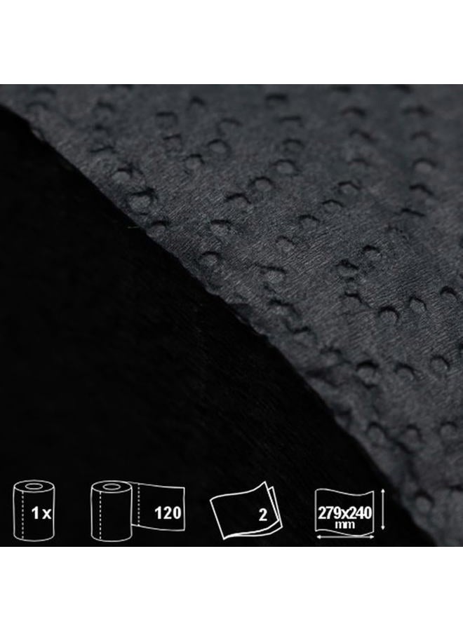 Black Paper Towel Jumbo Roll - 2 Ply, 120 Highly Absorbent Sheets - Achieve a Professional and Polished Image with Style- Unique and Different