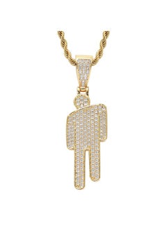 نيبمينينت European And American Necklace Billie Eilish Same Style Crooked Head Pendant Full Zircon Hiphop Hip Hop 