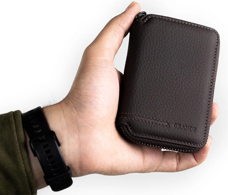 غراندي 7771 Genuine Leather Card Holder Wallet (with lighter gift)