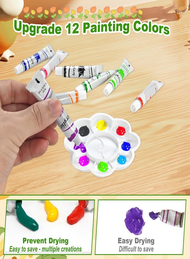 Faburo 4 Pcs Kids Plant Growing Kit | Kids Gardening Set Crafts for Girls 8-12 | Kid Crafts Ages 4-8, Flower Making Art Kit for Kid 6-9, Plant Growing Set with 4 Zinc Pots, 12 Colors 9ml Paints Girl Gift - Image 4