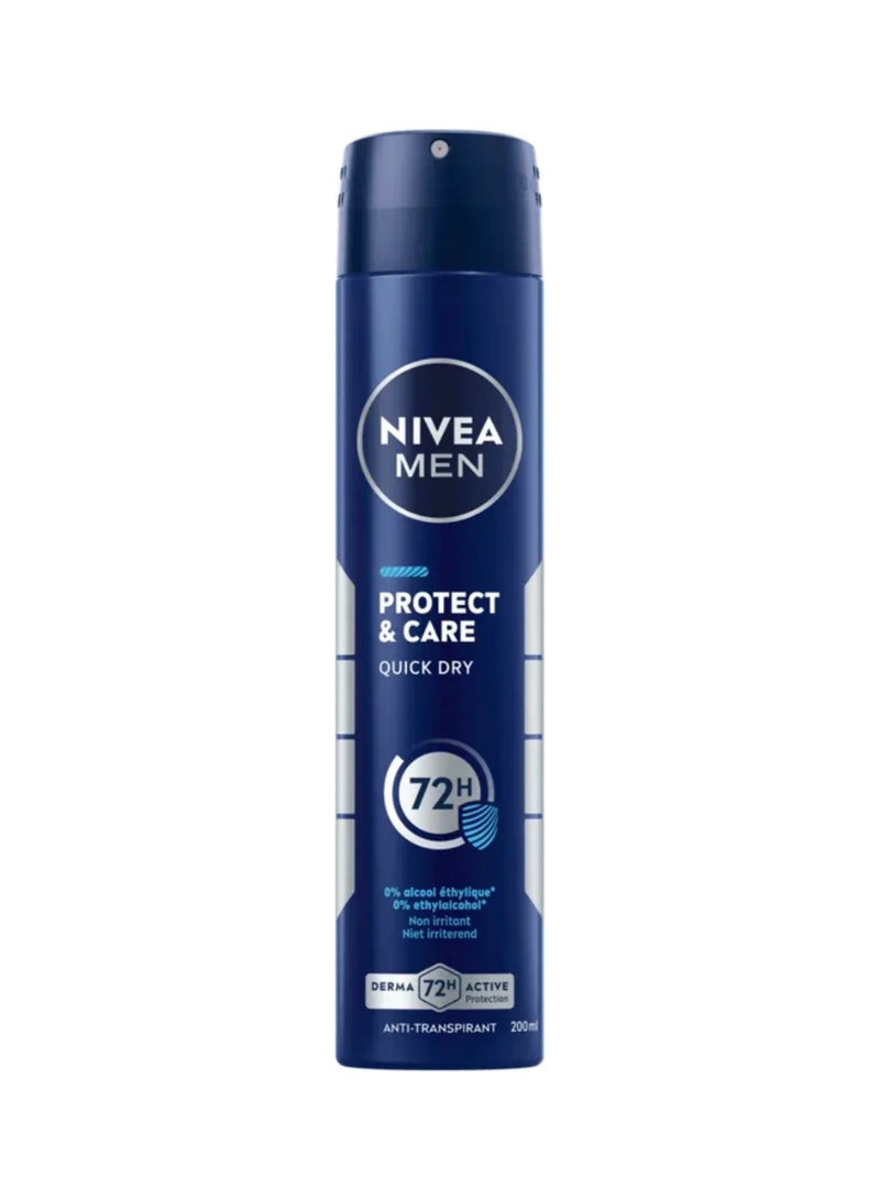 NIVEA MEN Deodorant Spray Quick Dry Protect & Care 72h 200ml
