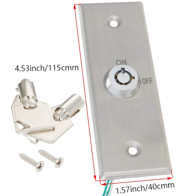 Fielect S40K Key Switch Lock On/Off Exit Switch Emergency Door Release SPST for Access Control Panel Mount with 2 Keys 52 * 36mm 1pcs - Image 2