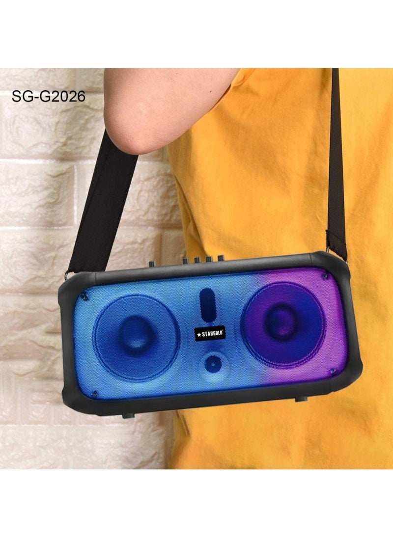 Stargold - SG-G2026 Stereo Speaker with LED Display Wireless Mic and Premium Sound Quality 40W Output with 5000mAh Battery - Image 1