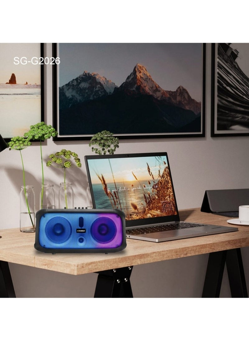 Stargold - SG-G2026 Stereo Speaker with LED Display Wireless Mic and Premium Sound Quality 40W Output with 5000mAh Battery - Image 1