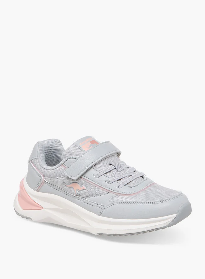 كانغاروس Girls' Panelled Sports Shoes with Hook and Loop Closure