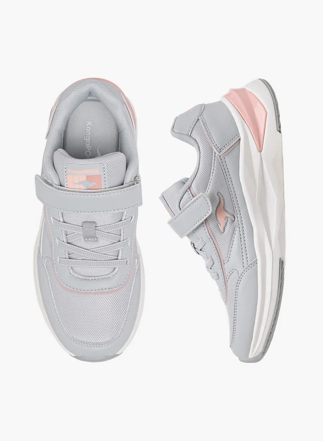 كانغاروس Girls' Panelled Sports Shoes with Hook and Loop Closure
