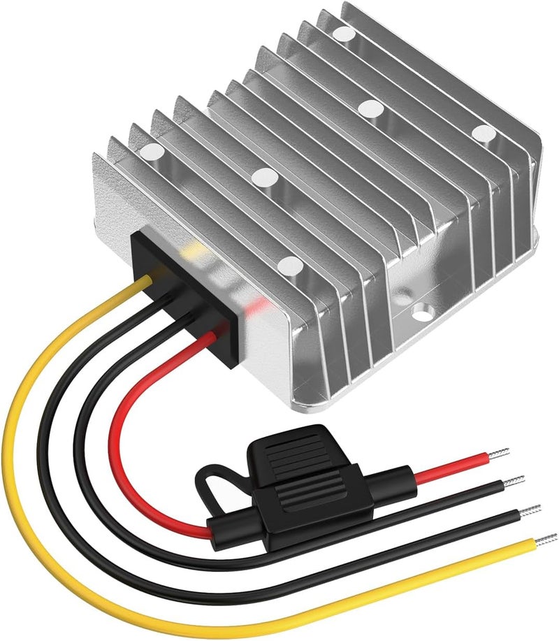 Cocar Voltage Converter 24 V to 12 V, 24 V to 12 V Voltage Converter 30 A 360 W with Fuse Waterproof for Golf Cart LED Light Motor Truck Vehicle Solar System (DC15-40 V Wide Input) - Image 1