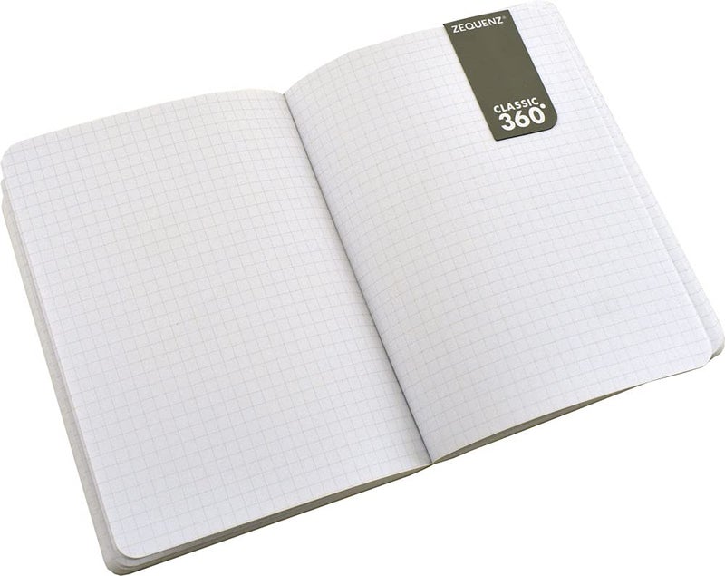 Zequenz Classic 360 Signature Series, Size: B6 Medium, Color: Red, Paper: Grid, Soft Cover Notebook, Soft Bound Journal, 5" x 7", 200 sheets / 400 pages, Squared, Graph, Grid Pattern Premium Paper - Image 2