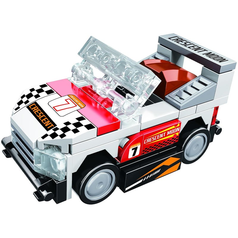 ThinkerPlace مجموعة سيارات سباق 8 في 1 من ثينكر بليس - هلال القمر (100 قطعة) | تعلم عن المركبات الكهربائية | مجموعة مكعبات بناء للأطفال من عمر 6 سنوات فما فوق | لعبة تعليمية STEM | بناء، جمع وابتكار سيارة سباق - Image 1