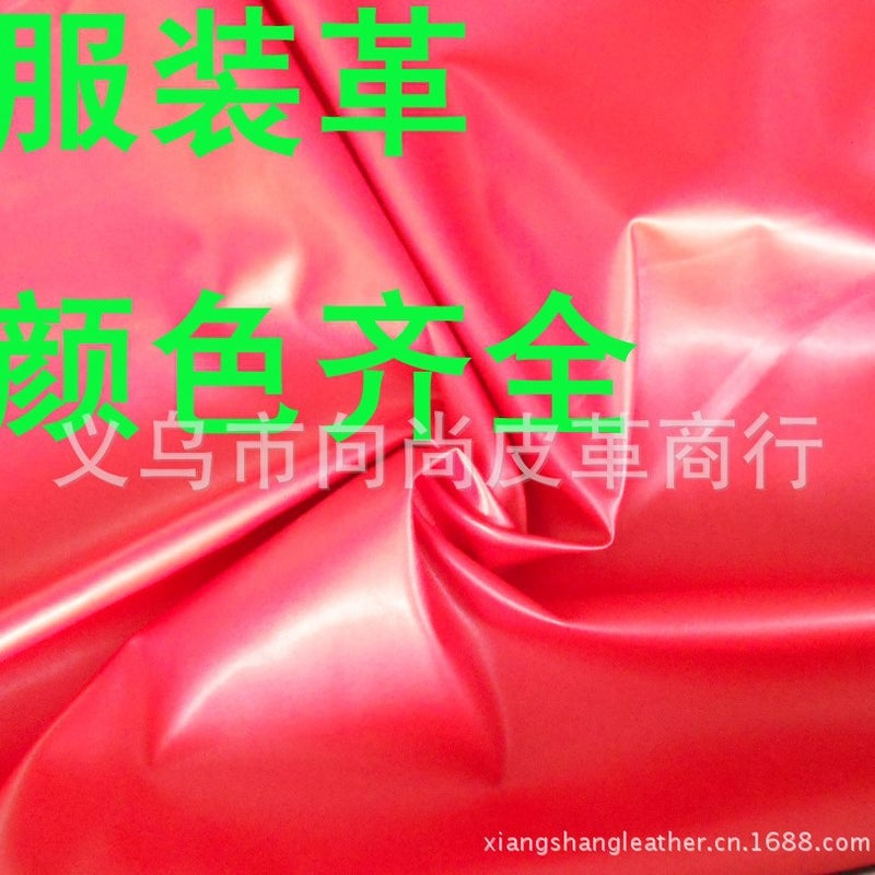 Factory Pu Leather High Quality Garment Leather Sheepskin Pu Fabric Full Color Imitation Goat Pattern Solid Color Stretch Leather - Image 3