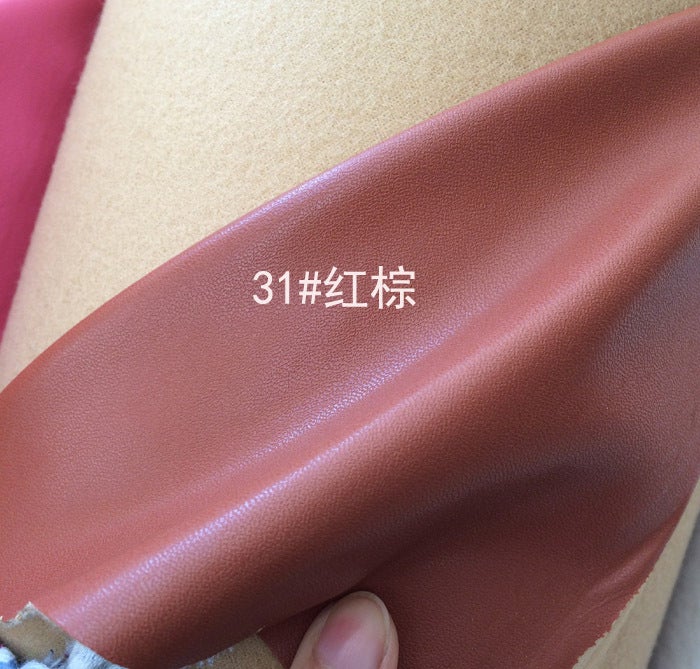 Factory Pu Leather High Quality Garment Leather Sheepskin Pu Fabric Full Color Imitation Goat Pattern Solid Color Stretch Leather - Image 1