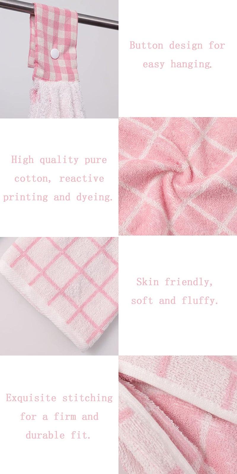 Vimeet 2 Pcs Kitchen Cotton Classical Striped Towel/Absorbent Towel/Hanging Towel/Hand Towel - Image 2