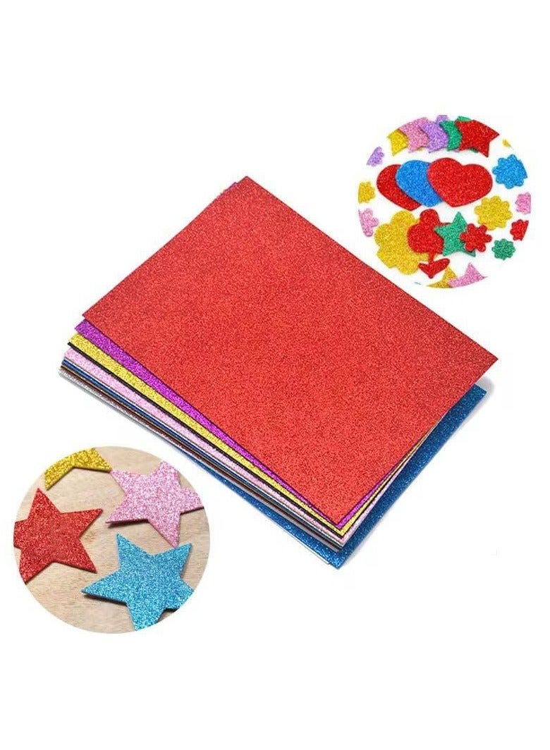 الفوم الملون الجليتر الاستيكر  مقاس A4 الفوم الملون بالجيلتر الكتير اللي تقدر تقص و تعمل اشكال بيه المقاس: ٢١*٣١ سم الكيس ١٠ صفحات فوم متعدد - Image 1