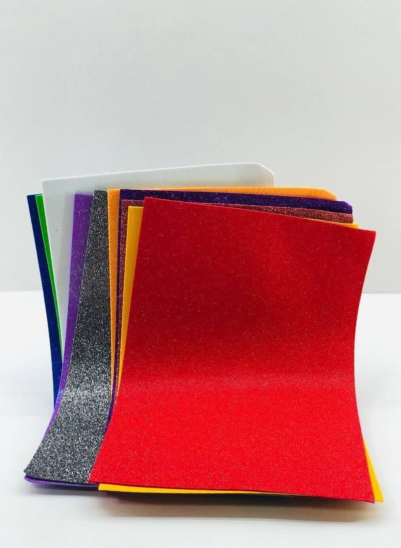 الفوم الملون الجليتر الاستيكر  مقاس A4 الفوم الملون بالجيلتر الكتير اللي تقدر تقص و تعمل اشكال بيه المقاس: ٢١*٣١ سم الكيس ١٠ صفحات فوم متعدد - Image 4