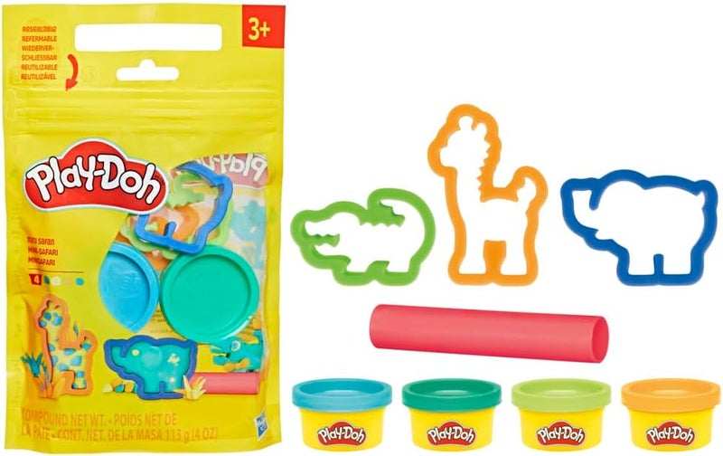 Play-Doh 0Mini Safari Set - Arts & Crafts Animal Toys for Kids 3+ - Image 1