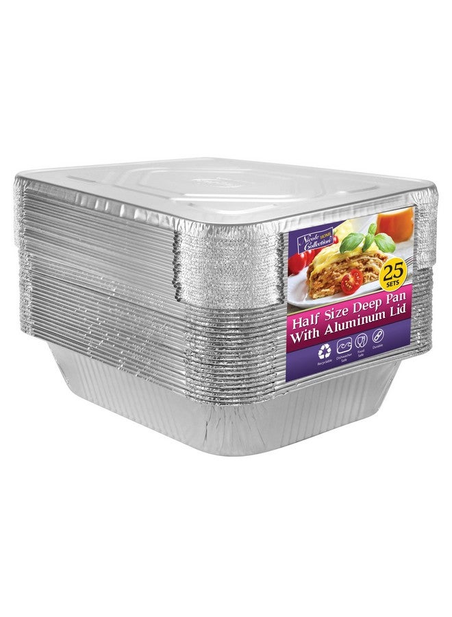 Nicole Home Collection Nicole Home Collection Aluminum Pans With Lids Half Size 9x13 Extra Heavy Duty, Disposable Foil Pans For Baking (25 Sets)  - Image 1