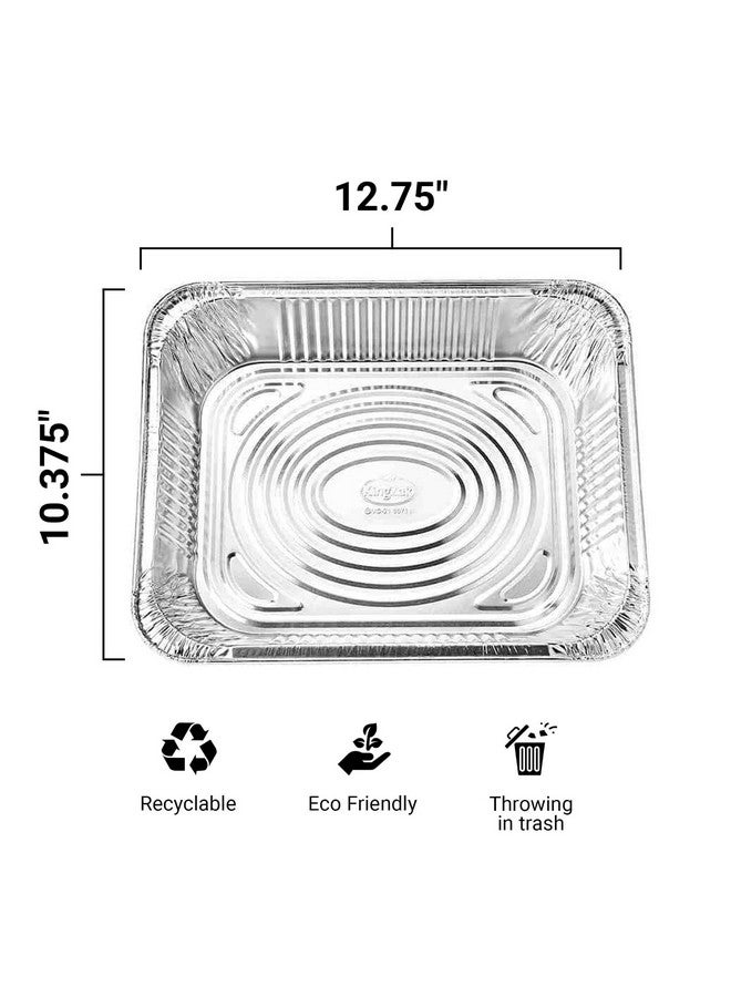 Nicole Home Collection Nicole Home Collection Aluminum Pans With Lids Half Size 9x13 Extra Heavy Duty, Disposable Foil Pans For Baking (25 Sets)  - Image 2