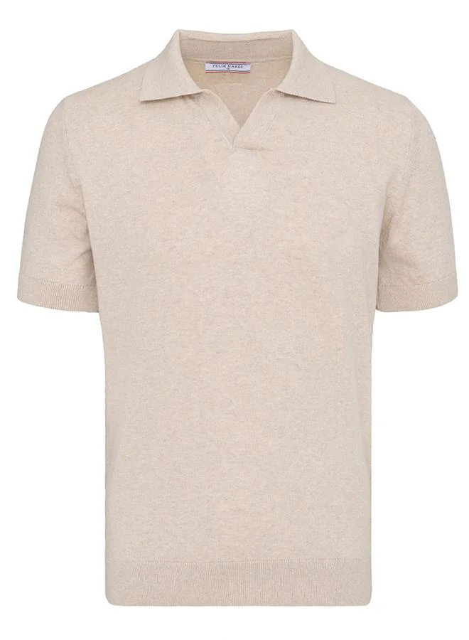 FELIX HARDY Beige-Navy Men's 100% Cotton Polo Shirt Short Sleeve Pack of 2 for Men | Best Price UAE