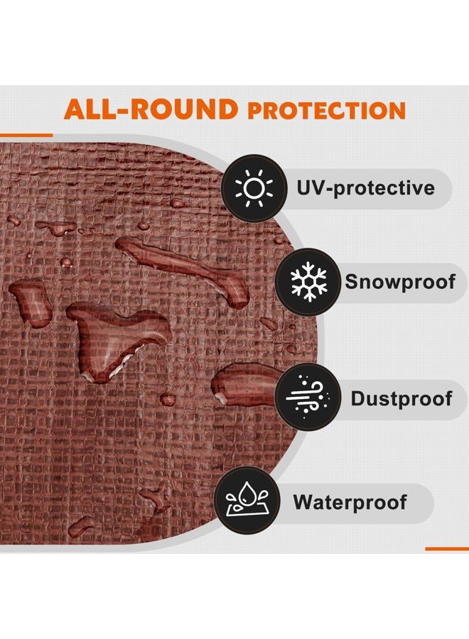 Keten Tarps Heavy Duty Waterproof 10X20 Feet, Extra Thick 16 Mil, Tear & Fade Resistant, 100% UV Blocking, Outdoor Tarp with Reinforced Grommets for Roof, Camping, Patio, Pool, Boat (Brown/Silver) - Image 3