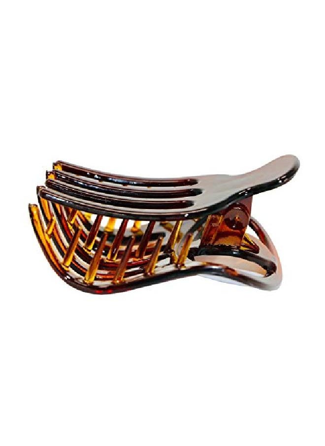 Parcelona French Curvy Oval Paw Tortoise Shell Brown 3” Cellulose Acetate Side Slide In Scoop Jaw Hair Claw Clip Clutcher For Women And Girls (Tortoise Shell Brown)  - Image 4
