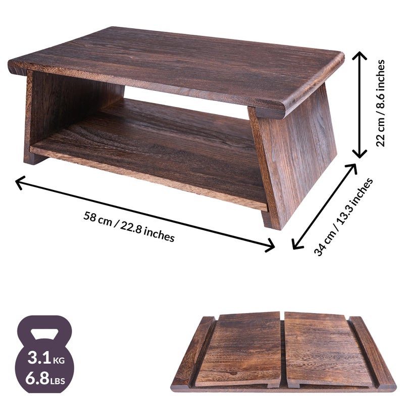 ODOXIA Floor Table for Tea Rituals | Altar Table for Meditation, Mindfulness & More | Low Japanese Floor Platform Chabudai Style | for Sitting On The Floor | Stable Wood Folding Design | Journaling - Image 5