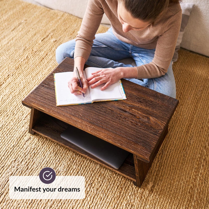 ODOXIA Floor Table for Tea Rituals | Altar Table for Meditation, Mindfulness & More | Low Japanese Floor Platform Chabudai Style | for Sitting On The Floor | Stable Wood Folding Design | Journaling - Image 4
