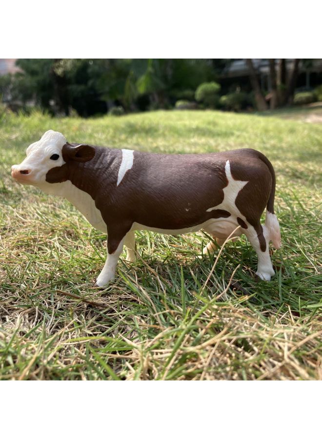 Children's Solid Animal Simulation Cow Model Set Bull Buffalo Yellow Cow Cow Model Toy Hand-held Ornaments-Color:Montbiillard Cows 127-360 - Image 3