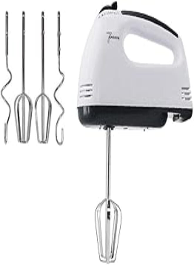Electric Hand Blender Mixer Hand-held Egg Beater 7-Speed Mixer Immerison Blender Included 4 Stainless Steel Stirrer Cream Cake Mixers Tool