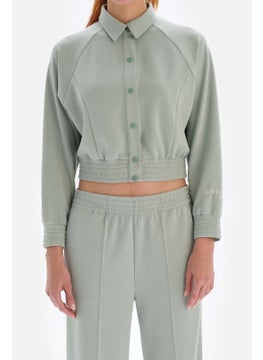 dagi Mint Green Women's Jacket Buttoned Cupro  - Image 4