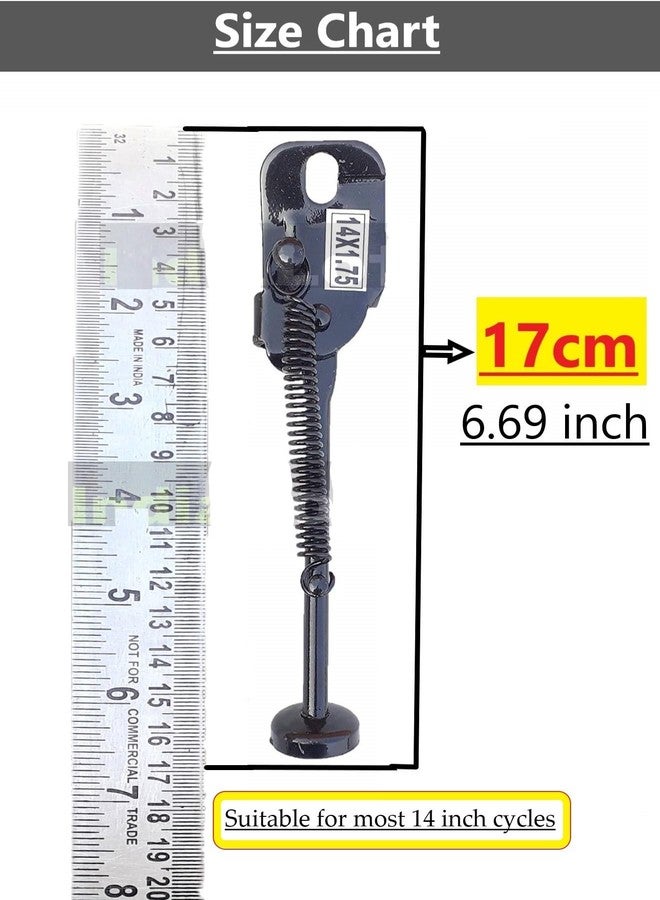 CYBIC Bicycle Kickstand, Black Metal Spring-Loaded, 17cm Length, Compatible with 14 Inch Cycles - Image 3