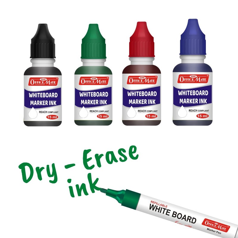 Office Mate Soni Officemate Whiteboard Combo (4 Whiteboard Markers + 4 Whiteboard Markers Ink) - Image 5