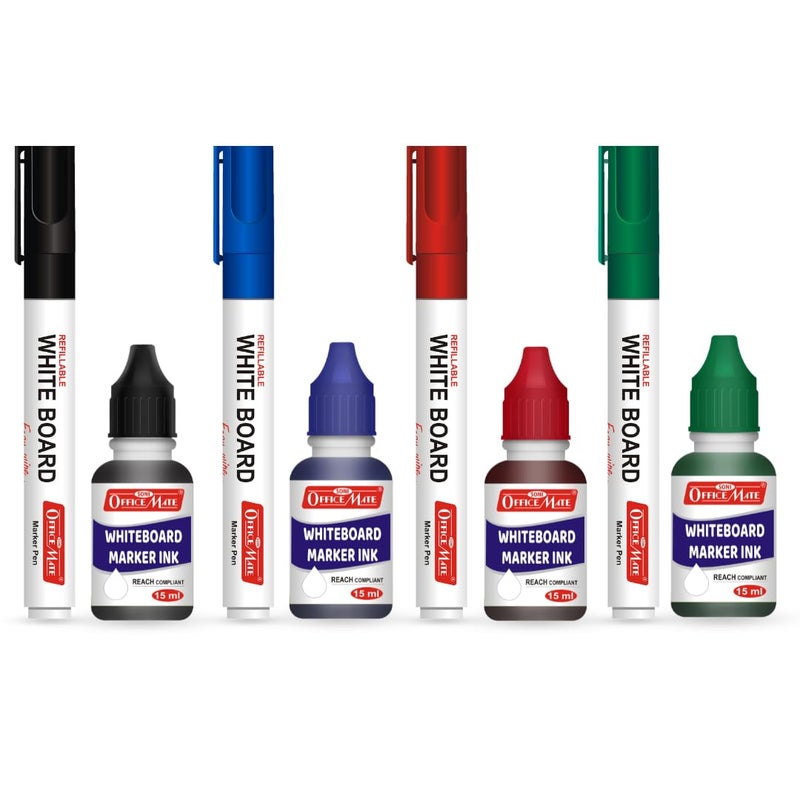 Office Mate Soni Officemate Whiteboard Combo (4 Whiteboard Markers + 4 Whiteboard Markers Ink) - Image 1