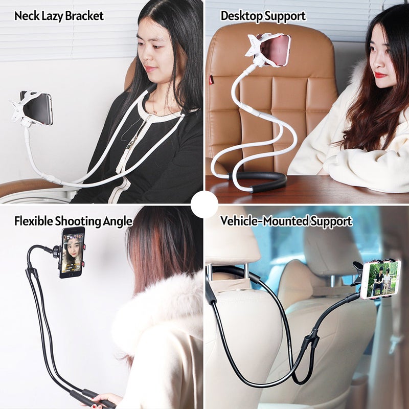 Smartphone Neck Bracket 78 Cm White: Universal 3.5-6 Inch Phone Compatibility - Flexible Adjustable Viewing Angle Neck Bracket for Vlog Creation, Selfies, Video Chat and Bed Or Car Movie Watching - Image 5