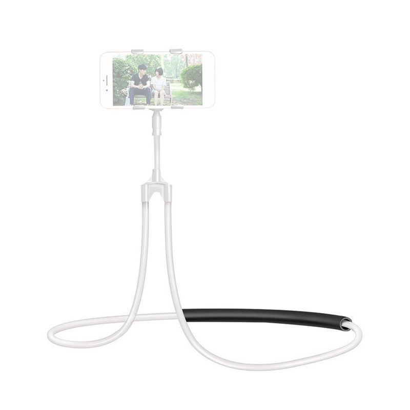 Smartphone Neck Bracket 78 Cm White: Universal 3.5-6 Inch Phone Compatibility - Flexible Adjustable Viewing Angle Neck Bracket for Vlog Creation, Selfies, Video Chat and Bed Or Car Movie Watching - Image 1