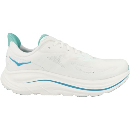 Hoka Men's Clifton 10 Sneaker, White/Skyward Blue, 9.5 - Image 3