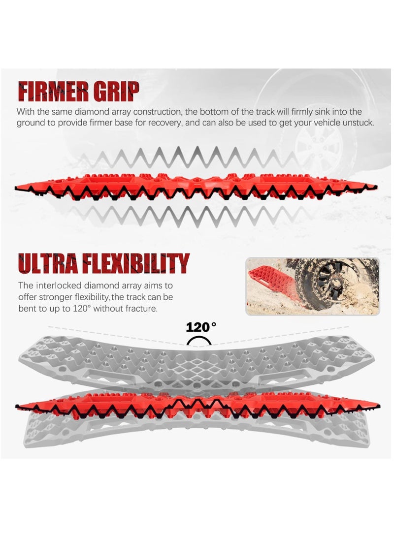 SYOSI Off-Road Traction Boards with Jack Base Pair Recovery Tracks 4X4 car Truck Tire Traction Mat with Bag Sand Mud Snow Ladder Ramps - Image 3