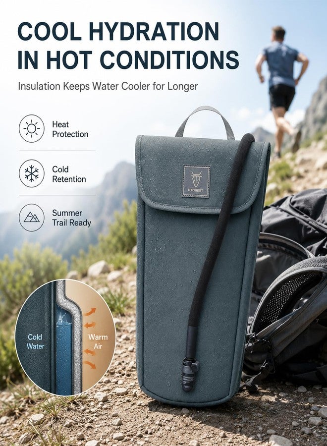 UTOBEST Insulated Insulation Bag for 2L Hydration Water Bladders, 50mm Thick Thermal Insulation, Lightweight Water-Resistant, Prevents Freezing and Keeps Water Cool, Bladder NOT Included - Image 2
