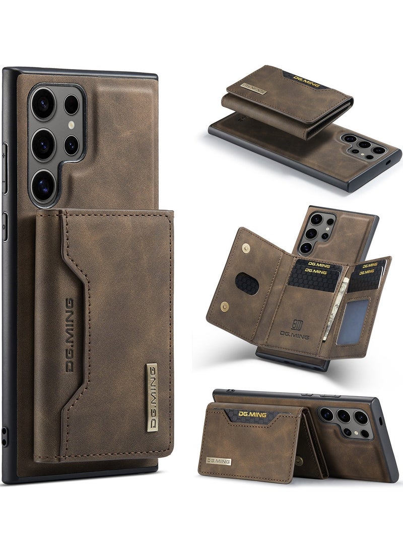 Dg مينغ تنطبق على سامسونج غالاكسي S24 ULTRA المحفظة القضية ، 2 في 1 انفصال بو الجلود الغطاء الخلفي المغناطيسي واقية ، الهاتف المحمول القضية مع بطاقة جيب سليم فليت كليب - Image 1