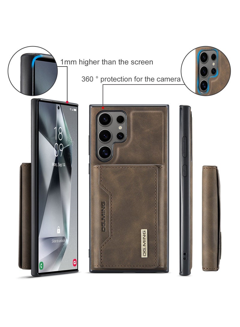 Dg مينغ تنطبق على سامسونج غالاكسي S24 ULTRA المحفظة القضية ، 2 في 1 انفصال بو الجلود الغطاء الخلفي المغناطيسي واقية ، الهاتف المحمول القضية مع بطاقة جيب سليم فليت كليب - Image 4