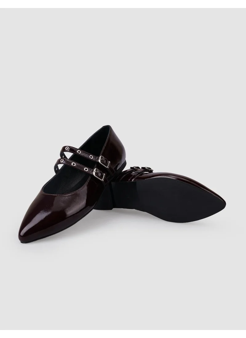 Cabani 100% Genuine Leather Claret Red Patent Leather Women's Casual Shoes